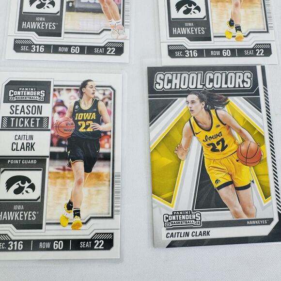 5 2024 Panini Caitlin Clark Collection School Colors Season Ticket Iowa Hawkeyes - Picture 5 of 6
